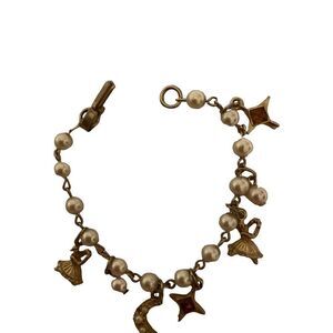 Pearl charm bracelet   